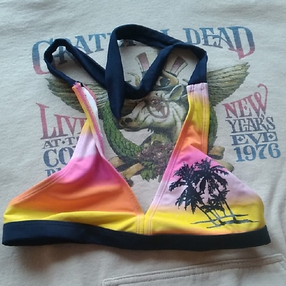 Other - Colorful Bikini Top with Palm Tree Design